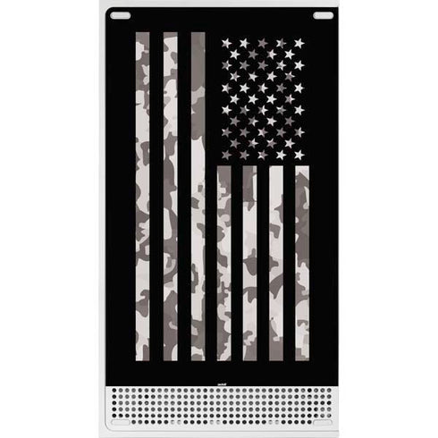 Black and White Camo American Flag Xbox Series S Skins