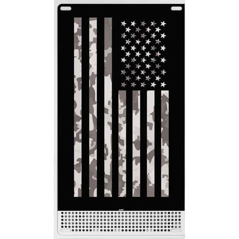 Black and White Camo American Flag Xbox Series S Console Skin