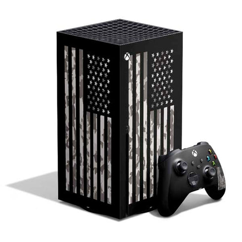 Black and White Camo American Flag Xbox Series X Bundle Skin