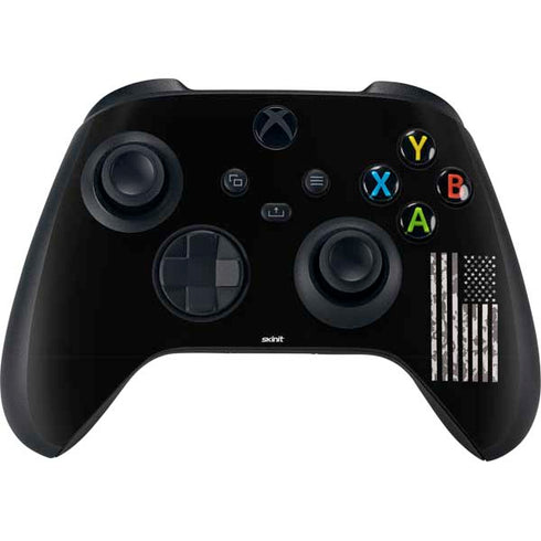 Black and White Camo American Flag Xbox Series X Controller Skin