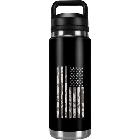 Black and White Camo American Flag YETI Rambler 26oz Bottle Skin