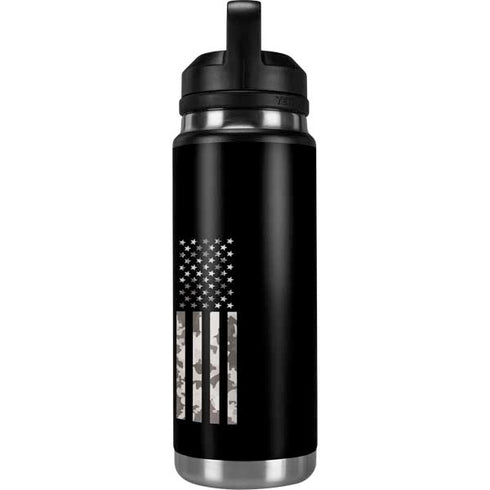 Black and White Camo American Flag YETI Rambler 26oz Bottle Skin