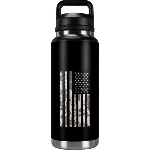 Black and White Camo American Flag YETI Rambler 36oz Bottle Skin