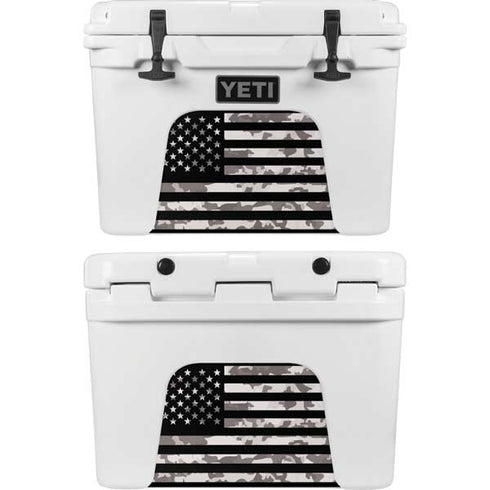 Black and White Camo American Flag YETI Tundra 35 Hard Cooler Skin