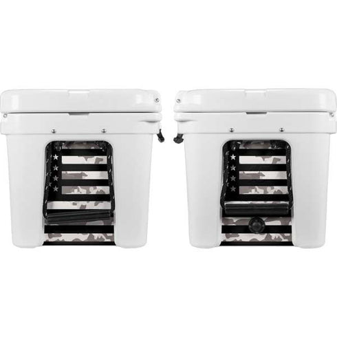 Black and White Camo American Flag YETI Tundra 35 Hard Cooler Skin