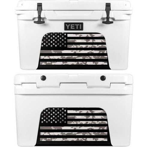 Black and White Camo American Flag YETI Tundra 45 Hard Cooler Skin