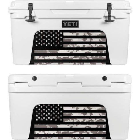 Black and White Camo American Flag YETI Tundra 65 Hard Cooler Skin
