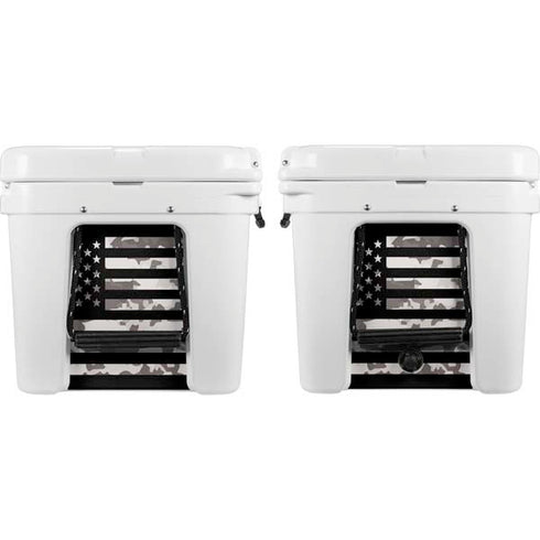 Black and White Camo American Flag YETI Tundra 75 Hard Cooler Skin