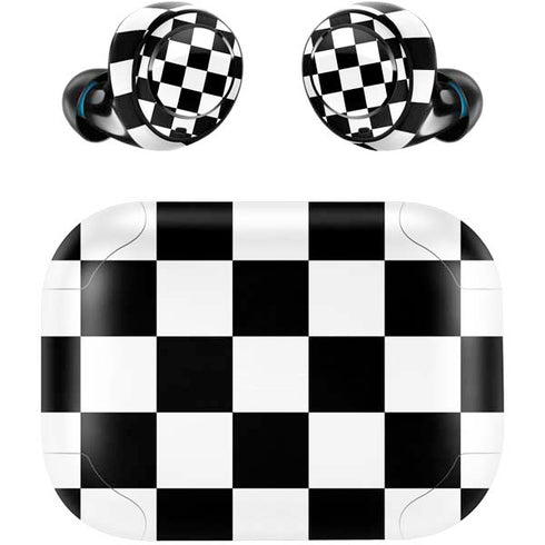 Black and White Checkered Amazon Echo Buds Skin