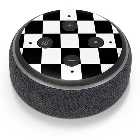 Black and White Checkered Amazon Echo Dot Skin