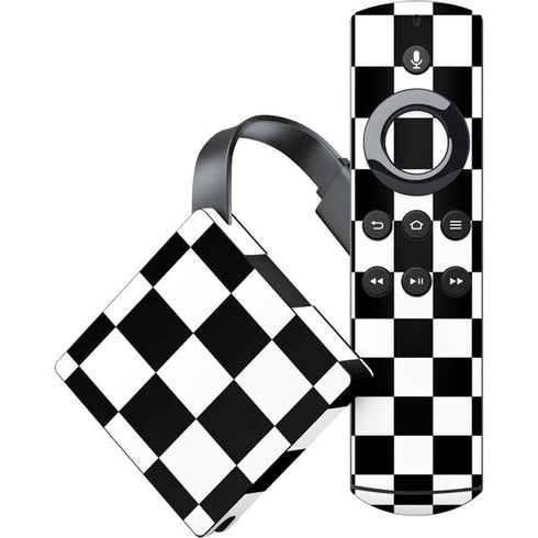 Black and White Checkered Amazon Fire TV Skin