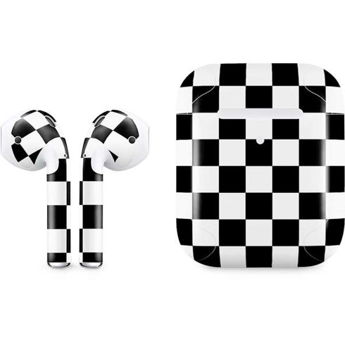 Black and White Checkered Apple AirPods 2 Skin