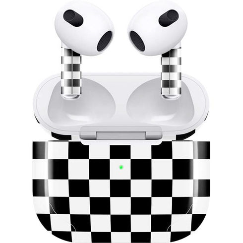 Black and White Checkered Apple AirPods (3rd Gen 2021) Skin