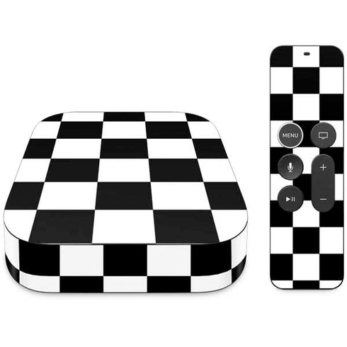 Black and White Checkered Apple TV Skin