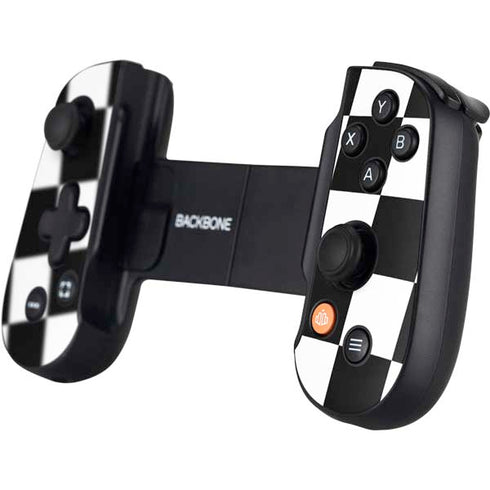 Black and White Checkered Backbone One for iPhone Game Controller Skin