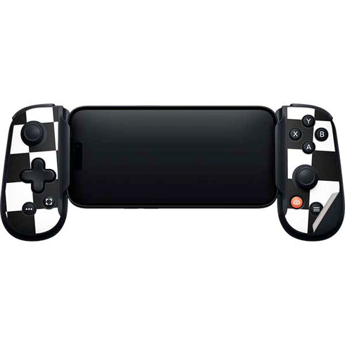 Black and White Checkered Backbone One for iPhone Game Controller Skin