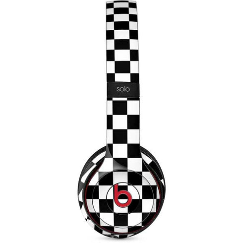 Black and White Checkered Beats Solo 2 Wireless Skin