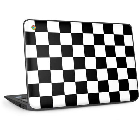 Black and White Checkered HP Chromebook Skin