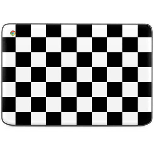 Black and White Checkered HP Chromebook Skin