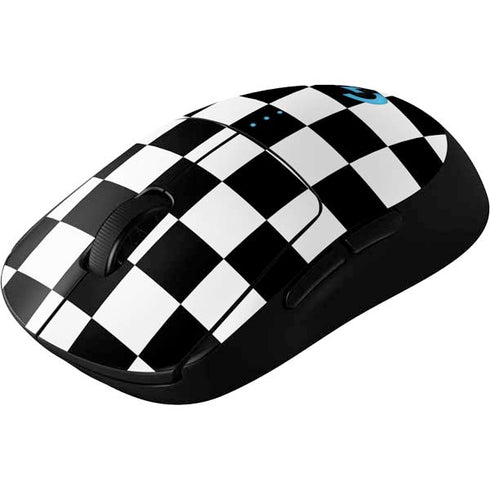 Black and White Checkered G Pro Wireless Gaming Mouse Skin