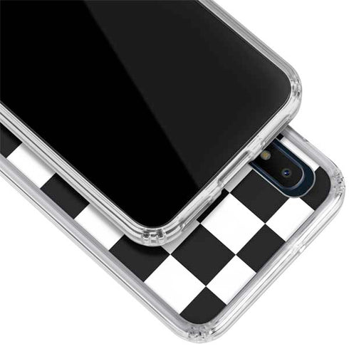 Black and White Checkered Galaxy A10e Clear Case