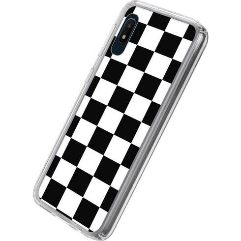 Black and White Checkered Galaxy A10e Clear Case
