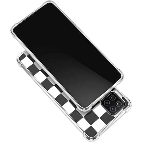 Black and White Checkered Galaxy A12 Clear Case
