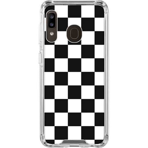 Black and White Checkered Galaxy A30 Clear Case