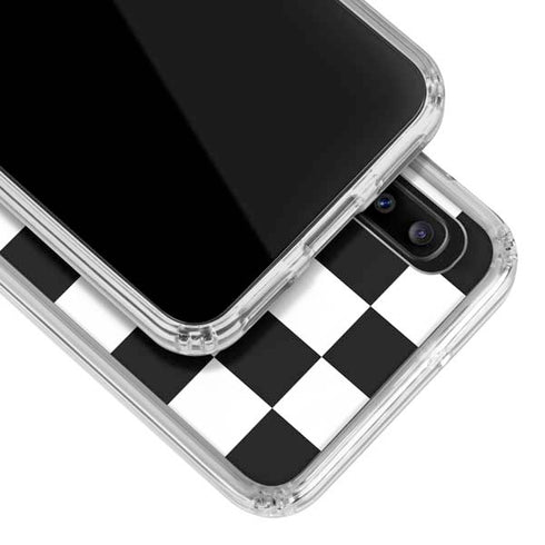 Black and White Checkered Galaxy A30 Clear Case