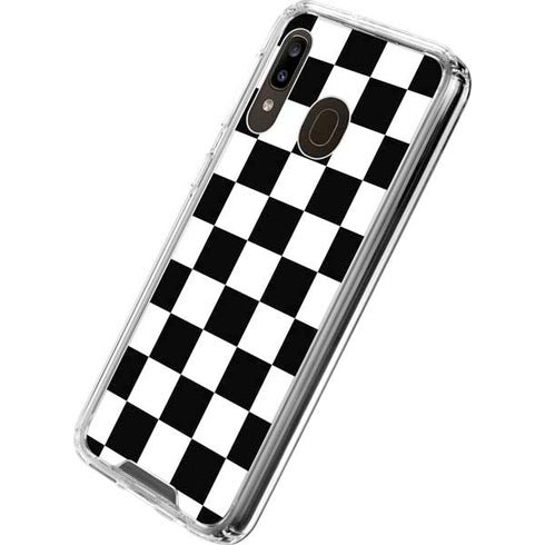 Black and White Checkered Galaxy A30 Clear Case