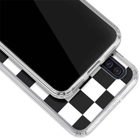 Black and White Checkered Galaxy A50 Clear Case