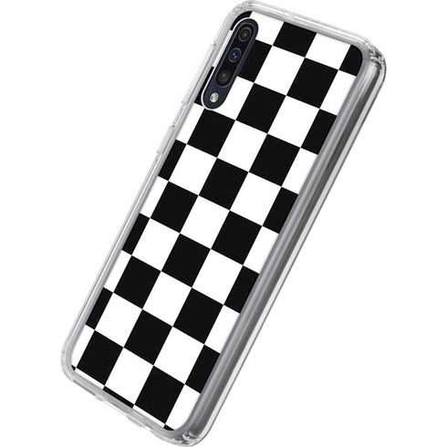 Black and White Checkered Galaxy A50 Clear Case
