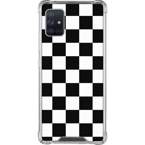 Black and White Checkered Galaxy A51 5G Clear Case