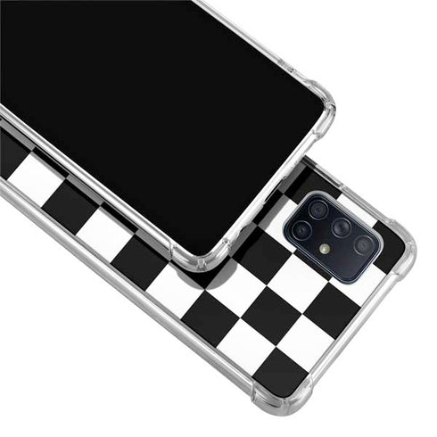 Black and White Checkered Galaxy A51 5G Clear Case