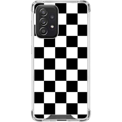 Black and White Checkered Galaxy A52 5G Clear Case