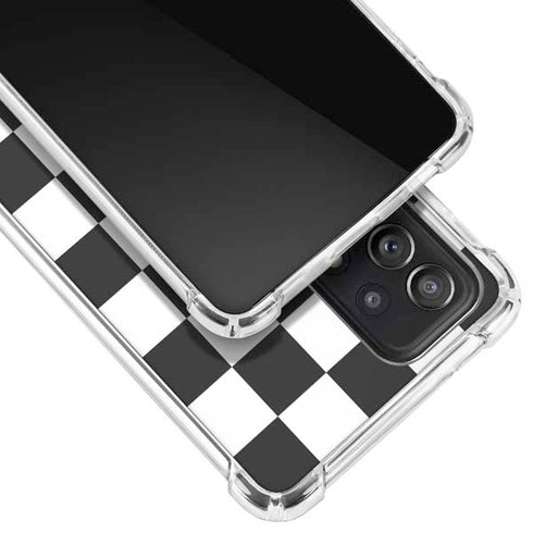 Black and White Checkered Galaxy A52 5G Clear Case