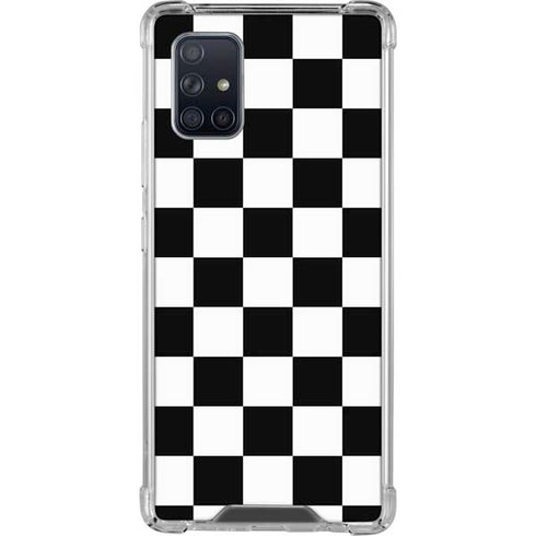Black and White Checkered Galaxy A71 5G Clear Case