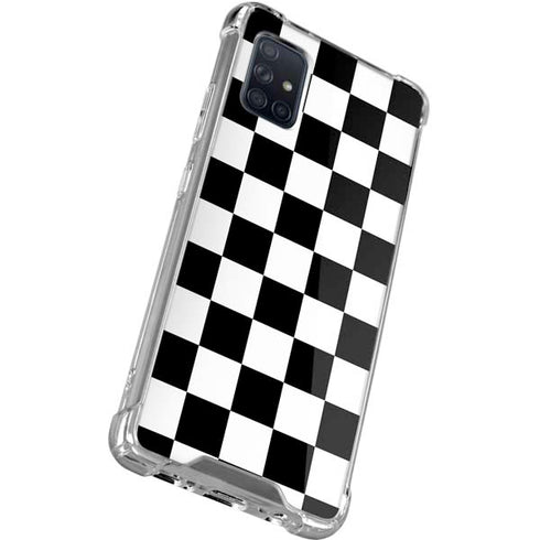 Black and White Checkered Galaxy A71 5G Clear Case