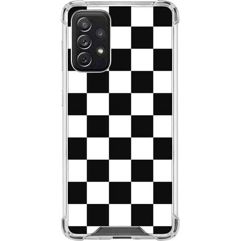 Black and White Checkered Galaxy A72 5G Clear Case