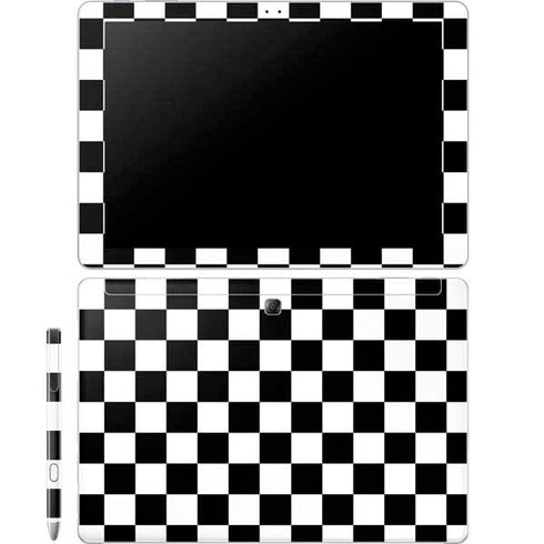 Black and White Checkered Galaxy Book 12in Skin