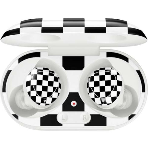 Black and White Checkered Galaxy Buds Plus Skin