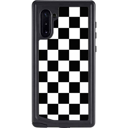 Black and White Checkered Galaxy Note 10 Waterproof Case