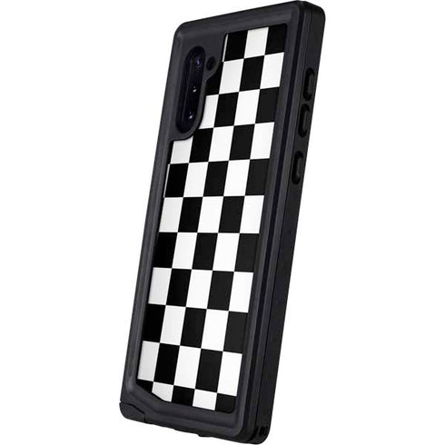 Black and White Checkered Galaxy Note 10 Waterproof Case