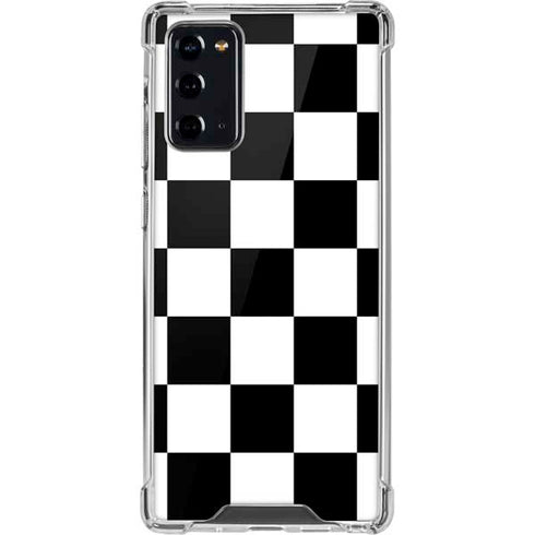 Black and White Checkered Galaxy Note20 5G Clear Case
