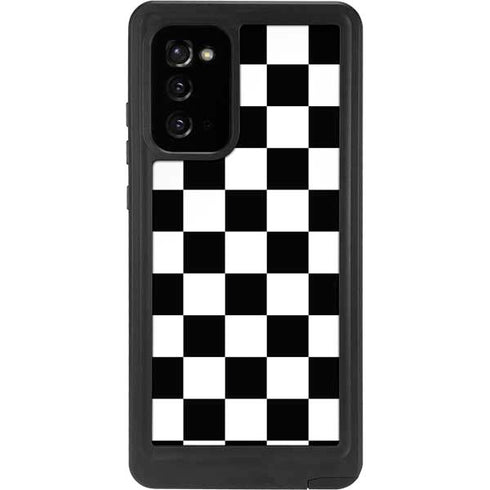 Black and White Checkered Galaxy Note20 5G Waterproof Case