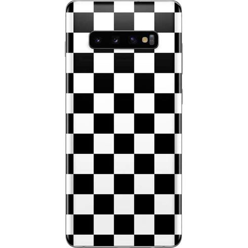 Black and White Checkered Galaxy S10 Plus Skin