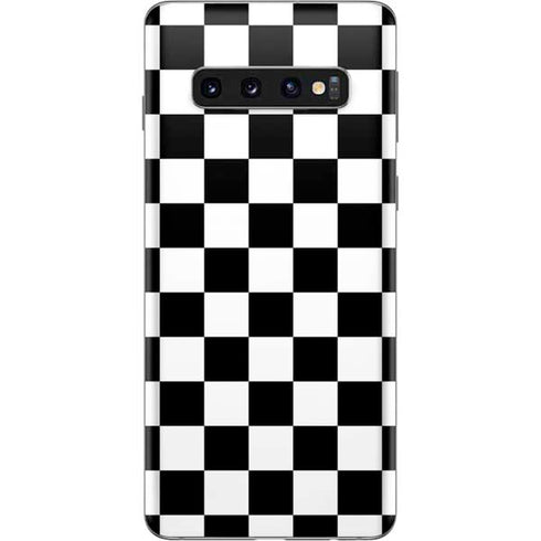 Black and White Checkered Galaxy S10 Skin