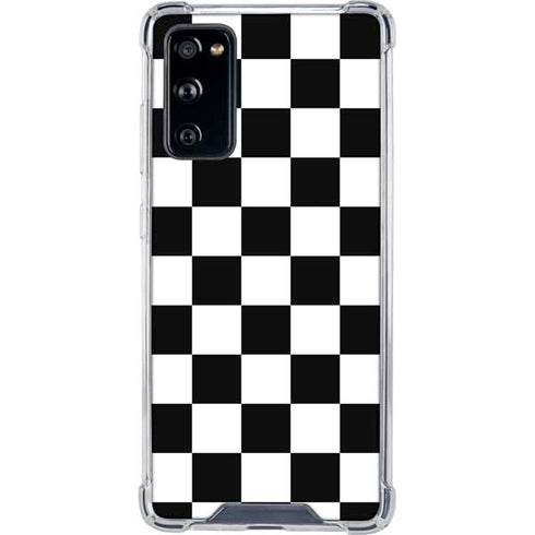Black and White Checkered Galaxy S20 FE Clear Case