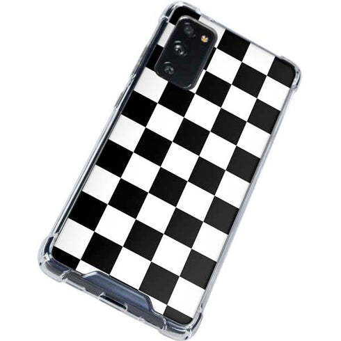 Black and White Checkered Galaxy S20 FE Clear Case