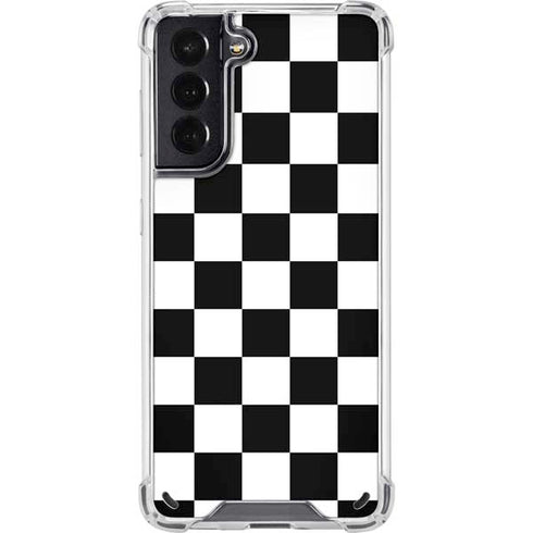 Black and White Checkered Galaxy S21 5G Clear Case